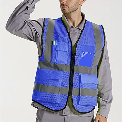 Reflective Safety Vest for Men & Women Mesh High Visibility Vest with Pockets Meets ANSI Standards