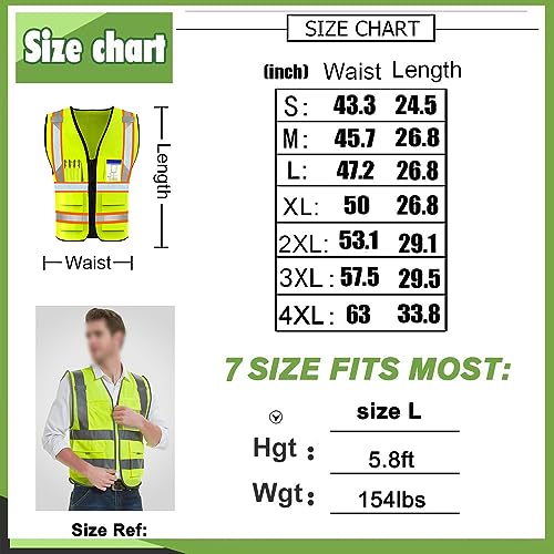 High Visibility Safety Vest Custom Your Logo Safety Workwear with Pockets and Reflective Strips