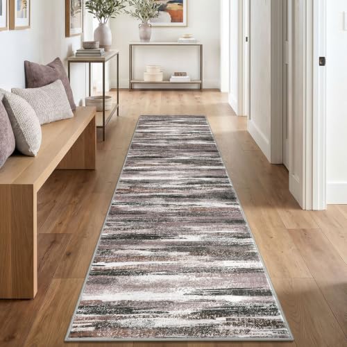 Abstract Washable Runners for Hallway 2.6x10 Runner Rug Non Slip