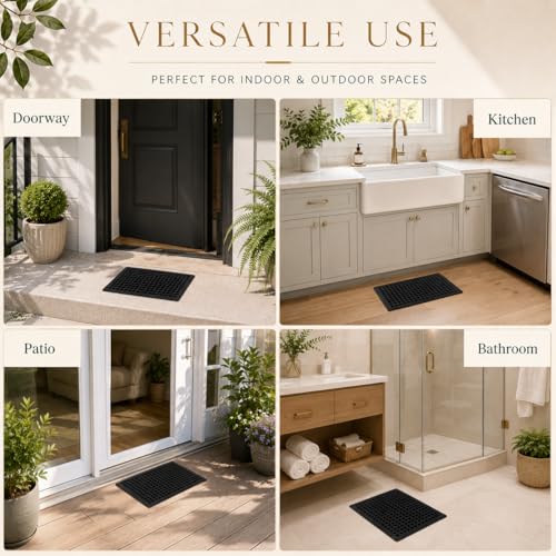 4 Pack 36"x24" inch Entrance Rubber Drainage Floor Mats (4 Count)
