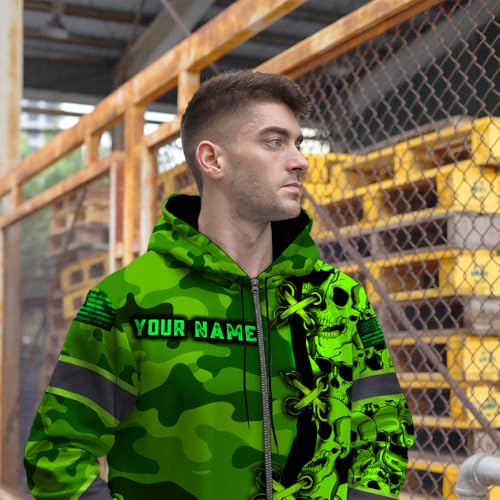 Hi Vis Reflective Zip Up Hoodie