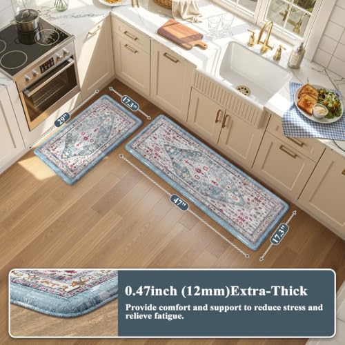 Boho Anti Fatigue Mats for Kitchen Floor 2PCS (2 Count)