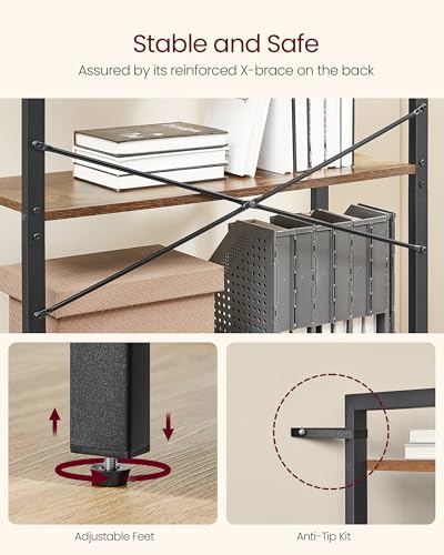 5 Tier Bookshelf with Steel Frame