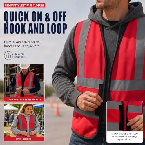 red safety vest 4xl 5xl