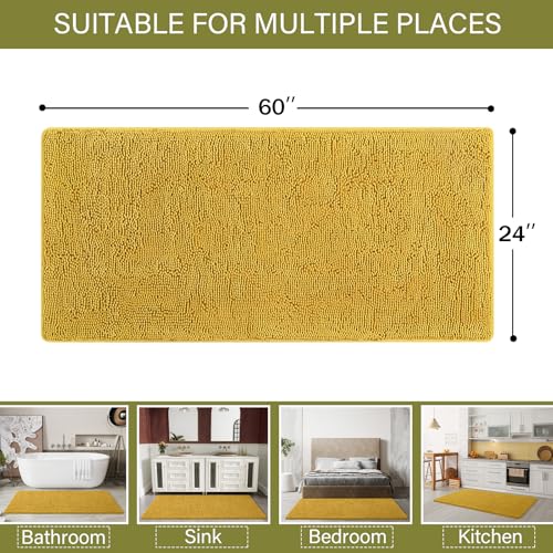 Luxury Bathroom Rug Shaggy Bath Mat 24 x 60 Inch (21.07 Sq Ft)