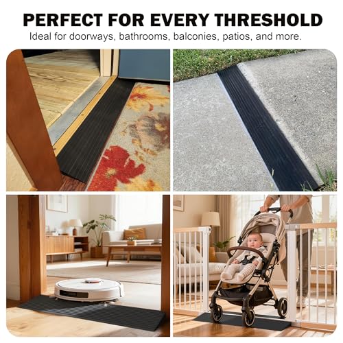1.6" Rise Rubber Threshold Ramp for Doorways