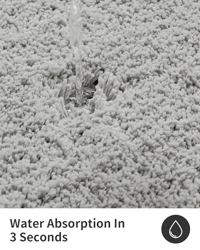 Grey Bathroom Rugs 32" × 20" Non Slip & Super Absorbent Extra Thick Soft