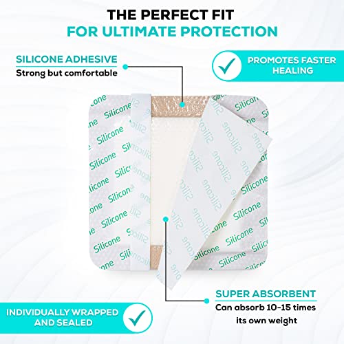 Silicone Foam Adhesive Dressing with Border (5 Count)