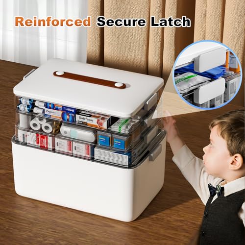 4 Tier Medicine Storage Box Organizer Portable First Aid kit Box Sewing