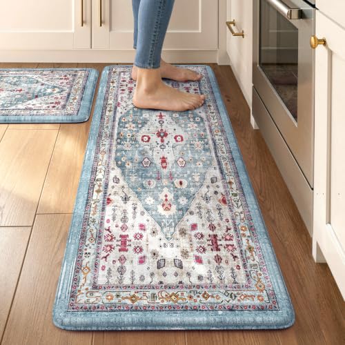 Boho Anti Fatigue Mats for Kitchen Floor 2PCS (2 Count)