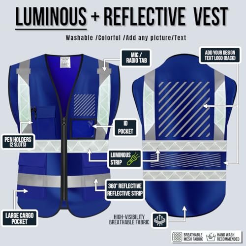 Luminous Safety Vest Customize Your Logo Work Vest with Luminous Hi