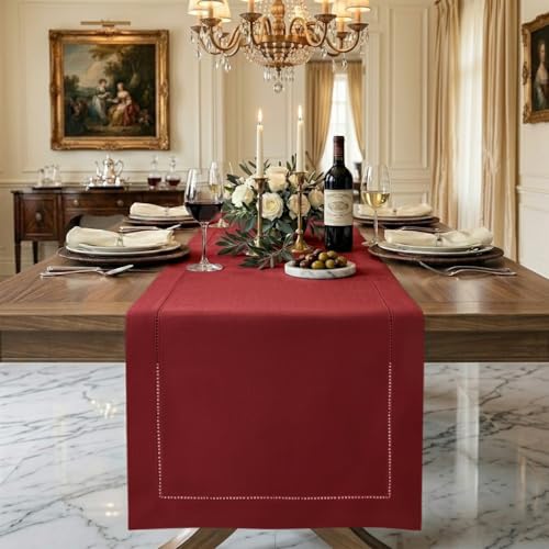 Signature Linen™ by D'Moksha Red Table Runner 144 Inches Long