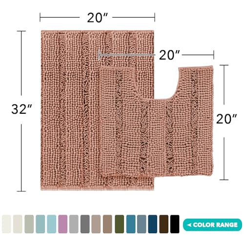 2 Piece Bathroom Rug Set with Toilet Mat