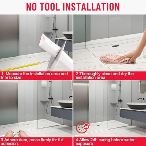 Collapsible Shower Threshold Water Dam