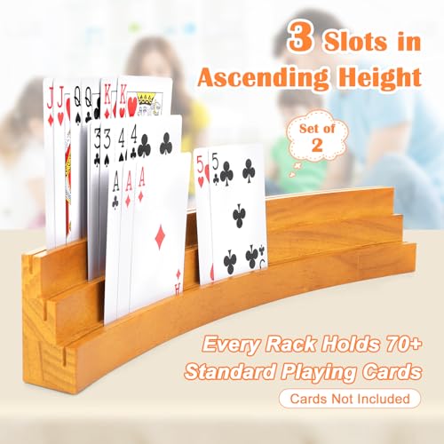 Curved Playing Card Holders for Kids Adults Seniors (2 Count)