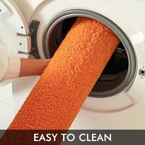 Fall Orange Bathroom Runner Rugs Soft Microfiber Bath Mat 16x60 Inch