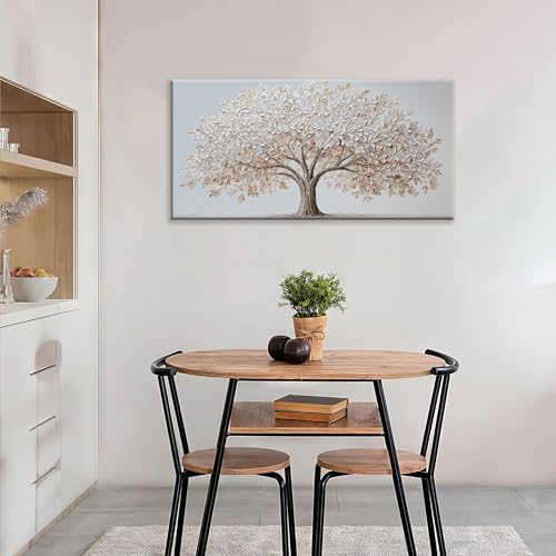 White Tree Wall Art Wall Art Decor 20"X40" Minimalist Wall Art For Bedroom