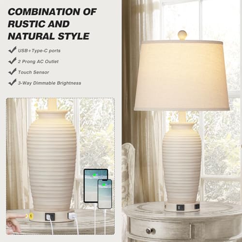 24.3" Farmhouse Jar Table Lamps Set of 2 (2 Count)