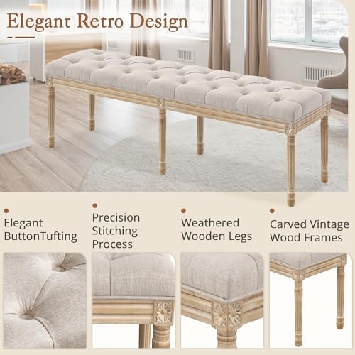 60" Fabric End of Bed Bench