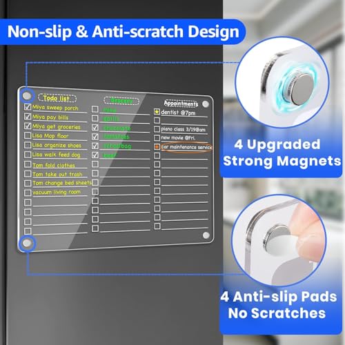 Acrylic Magnetic to Do List Whiteboard for Fridge