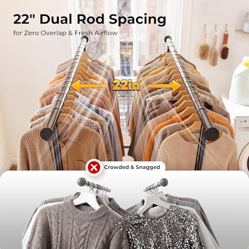 Clothes Rack Heavy Duty Clothing Rack Load 650 LBS Collapsible