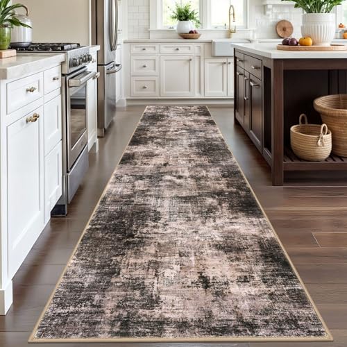 Abstract Runner Rug 3x12 Ft Washable Runners for Hallways