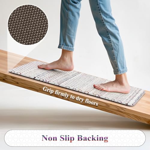 Kitchen Mats 2PC Cushioned Anti Fatigue Boho Kitchen Rugs Home Decor (2 Count)