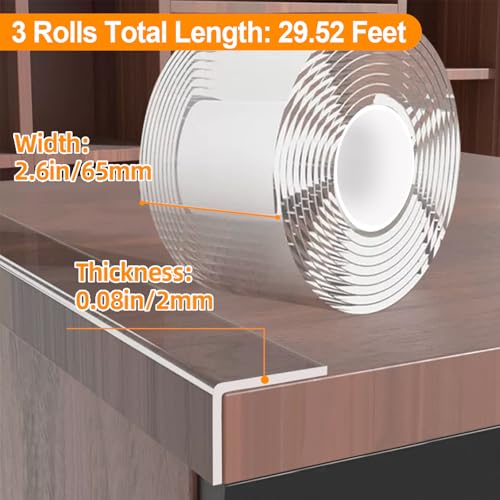 3 Pack Clear Edge Protector Strip (29.52 Foot)