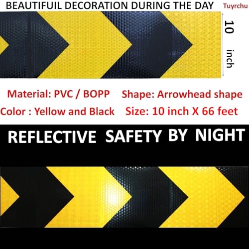 Yellow Black Reflective Tape 10 inch Wide