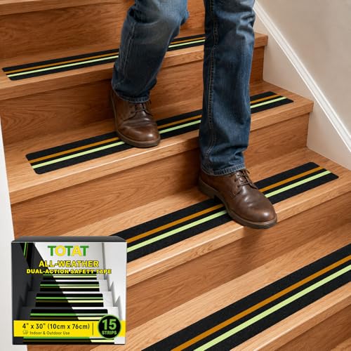 15 Pack Glow in the Dark & Reflective Non Slip Grip Strips