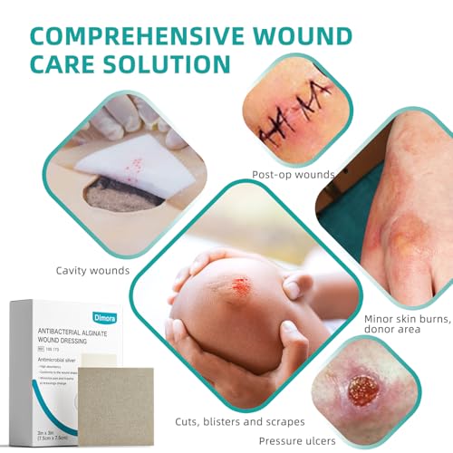 Upgrade Silver Calcium Alginate Wound Dressing (12 Count)