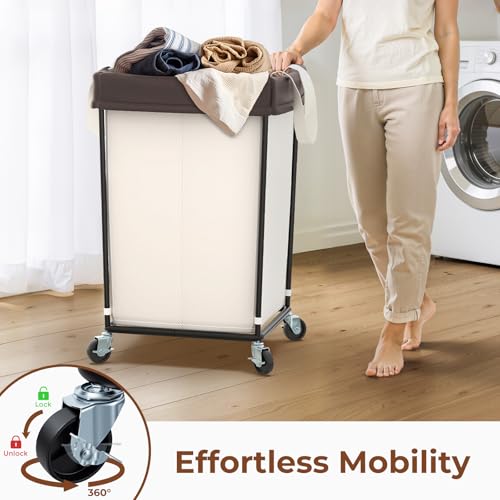 160L Rolling Laundry Basket with Wheels (182.9421 Fl Oz)