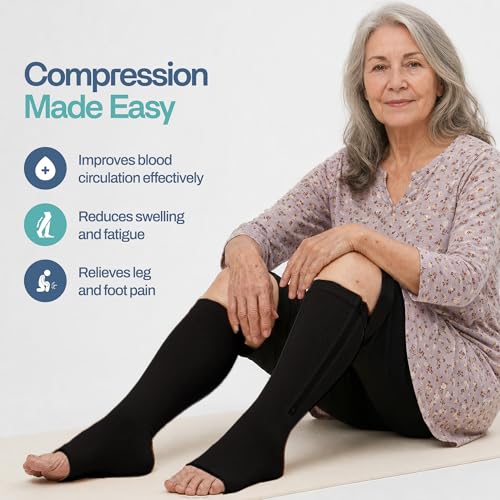 Open Toe Zipper Compression Socks for Men & Women