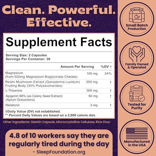 Natural Sleep Aid with Magnesium Glycinate (60 Count)