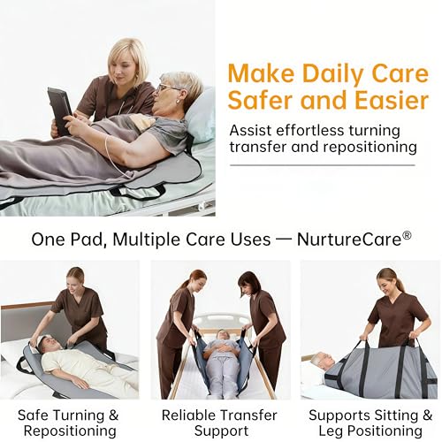 Upgraded 3 Layer Positioning Bed Pad with Handles