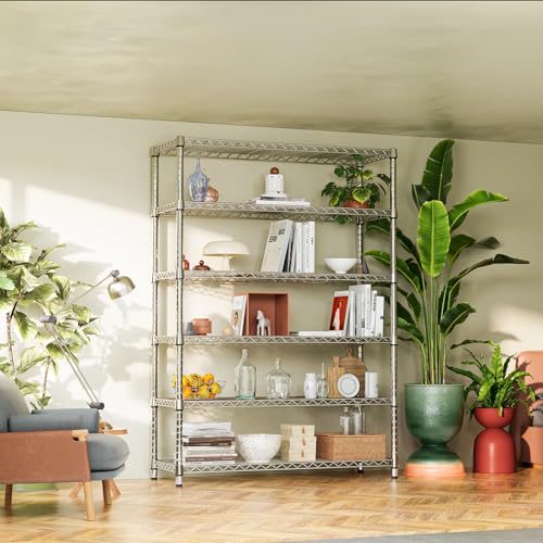 6 Tier Heavy Duty Metal Wire Shelving Unit