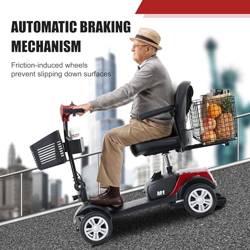 15 25Miles 330lbs Electric Mobility Scooters for Seniors Red