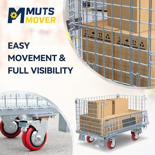 50 Gallon Folding Wire Laundry Cart with Wheels