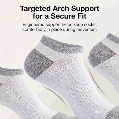 Women's 6 Pack Athletic Cushioned Comfort Running Pearl Grey Hiking Socks For Women for High (6 Count)