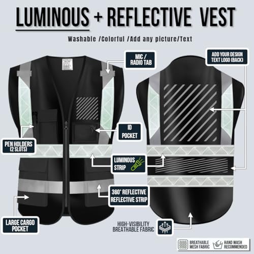 Luminous Safety Vest Customize Your Logo Work Vest with Luminous Hi