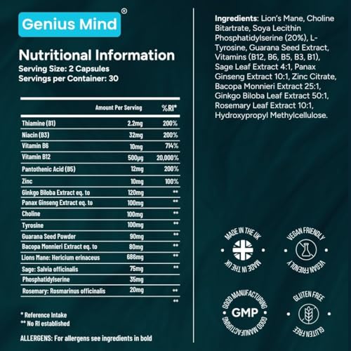 Genius Mind® Nootropic Brain Supplement (60 Count)