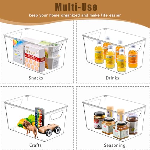12 Pack Clear Storage Bins with Lids (12 Count)