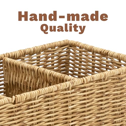 Wicker Basket With 3 Compartments
