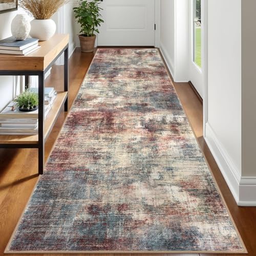 Abstract Runner Rug 3x12 Ft Washable Runners for Hallways