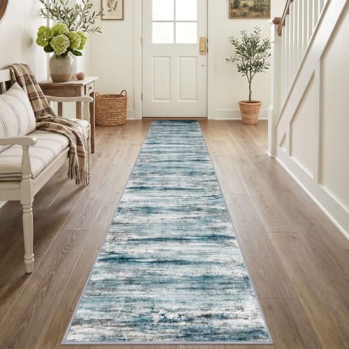 Modern Runners for Hallways 2x12 Washable Rug Runner Blue