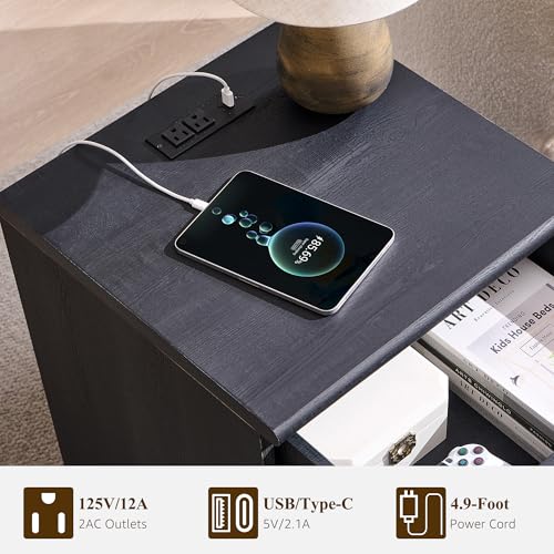 Modern 18" Nightstand with Arched Panel