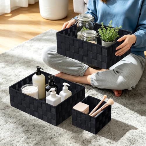 Woven Storage Basket Small Baskets for Organizing (4 Count)