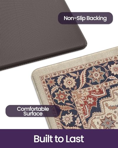 Kitchen Floor Mats Cushioned Anti Fatigue Runner Rug 23x59 Red