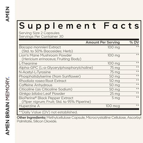 Brain Memory Lion's Mane (60 Count)