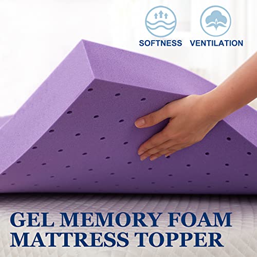 3 Inch Gel Memory Foam Mattress Topper Ventilated Soft Pressure Relieve Mattress Pad
